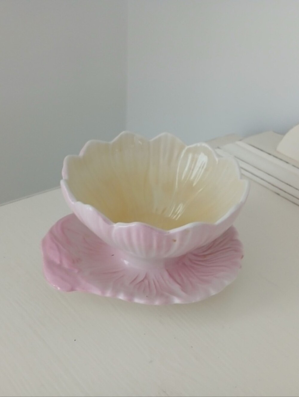 Vintage Royal Winton Grimwades Lotus Flower Dessert Bowl - WWII Wartime 'A' Mark
